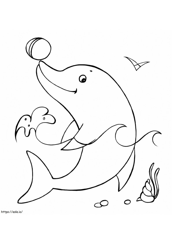 Delphin mit dem Ball ausmalbilder