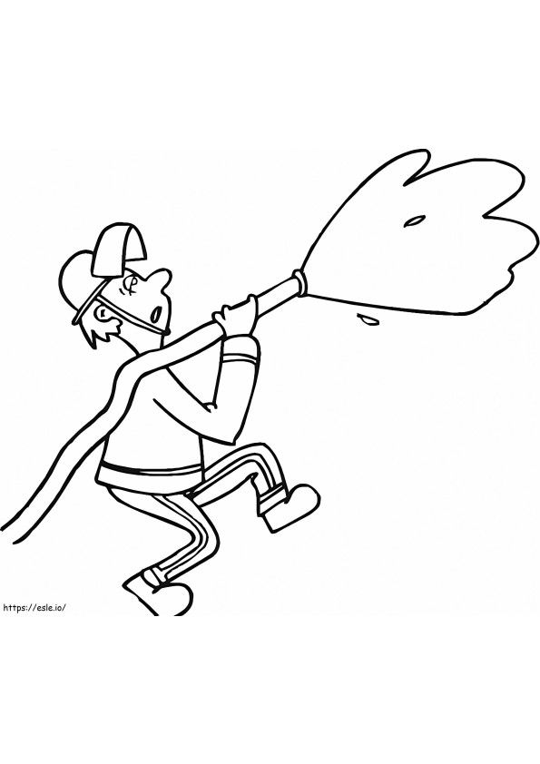 Firefighter At Work coloring page