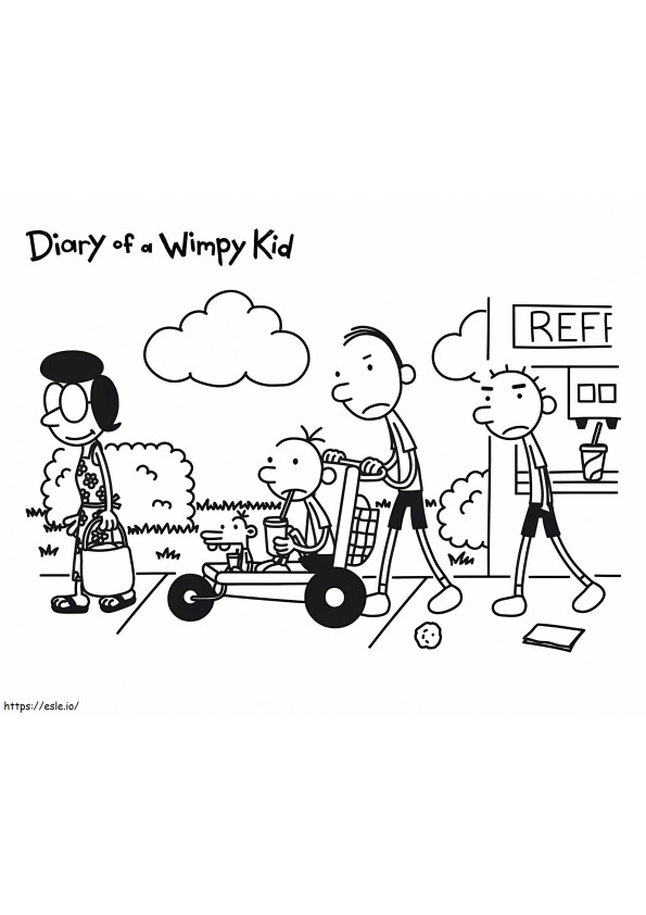 Wimpy Kid -päiväkirja värityskuva
