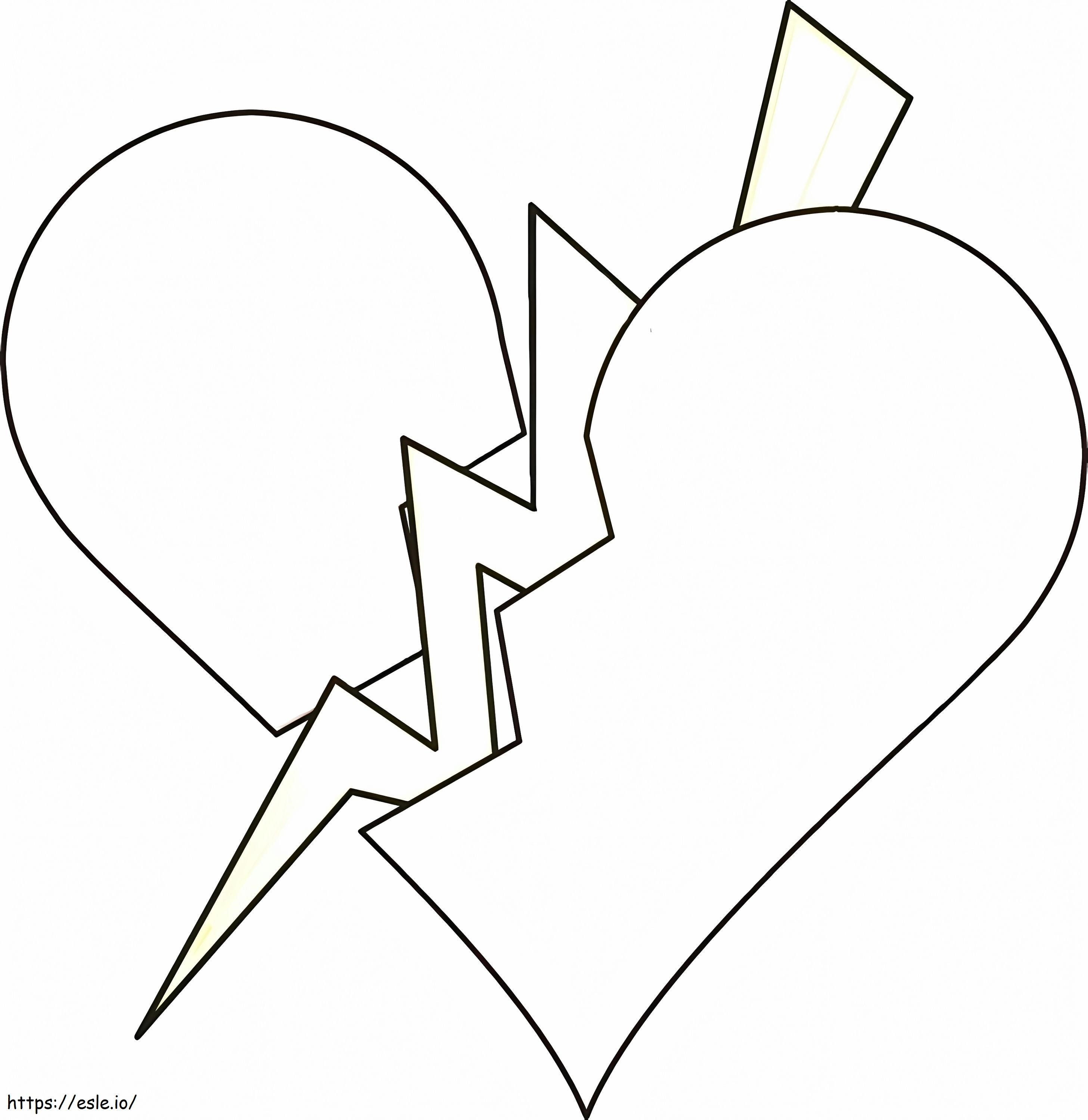 Heart And Lightning coloring page