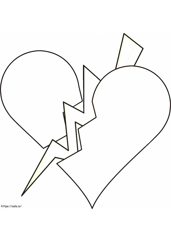 Heart And Lightning coloring page