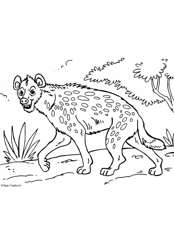 Hyena's in het wild kleurplaat