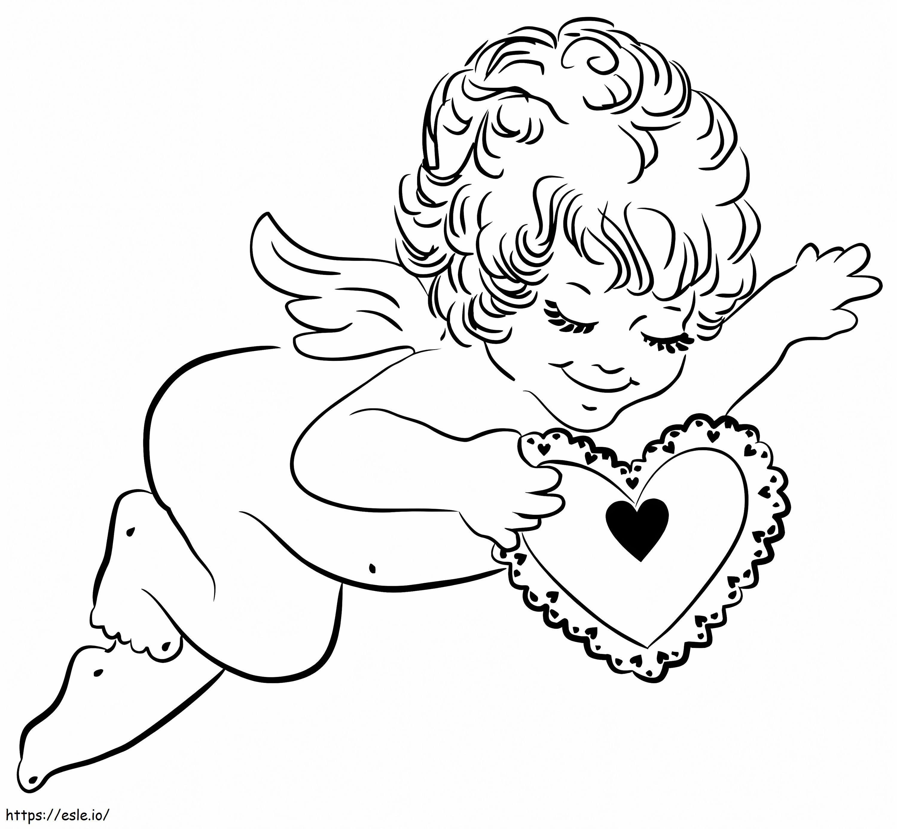 Valentines Day Cupid coloring page