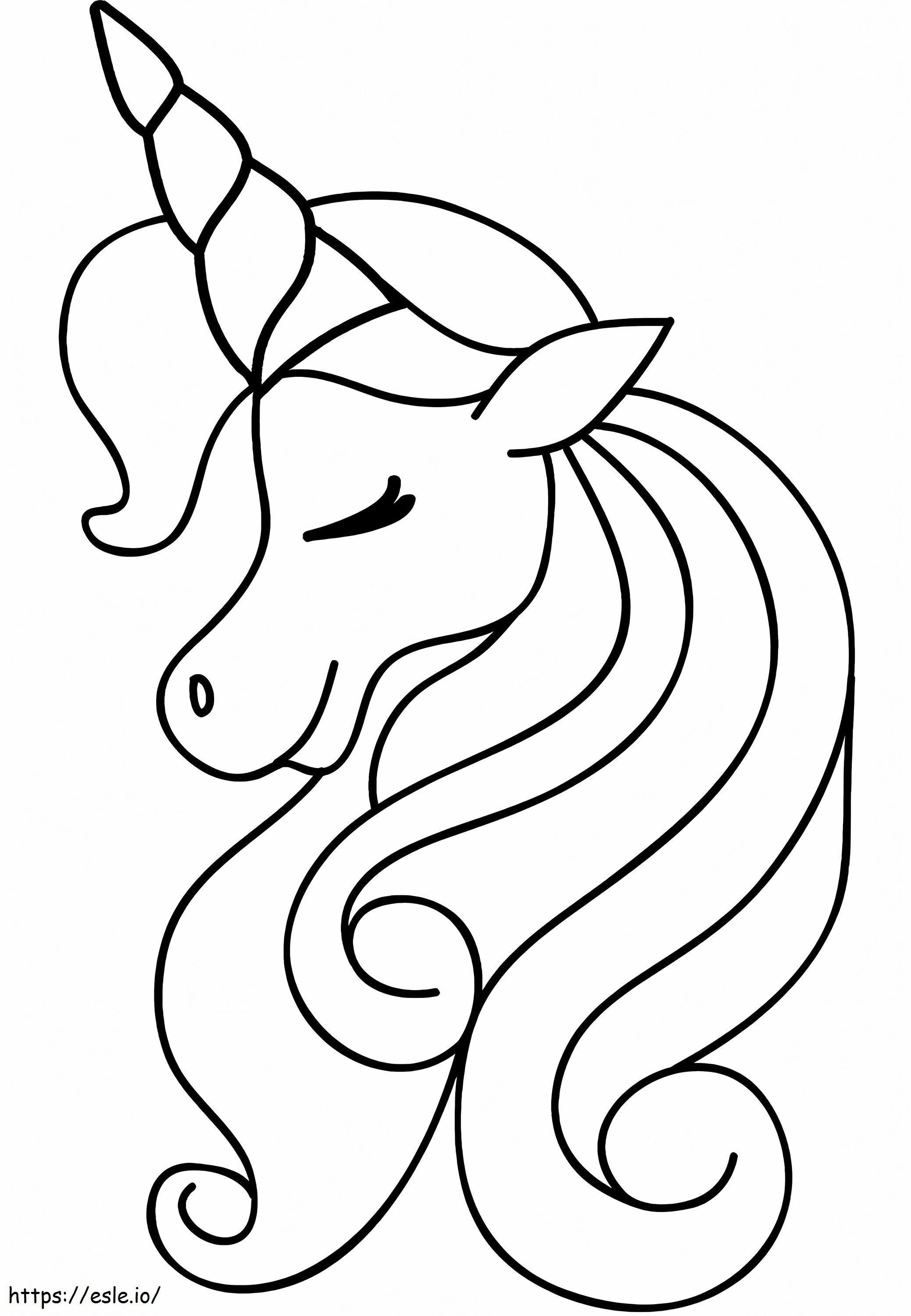 1564622289 Girl Unicorn Head A4 coloring page