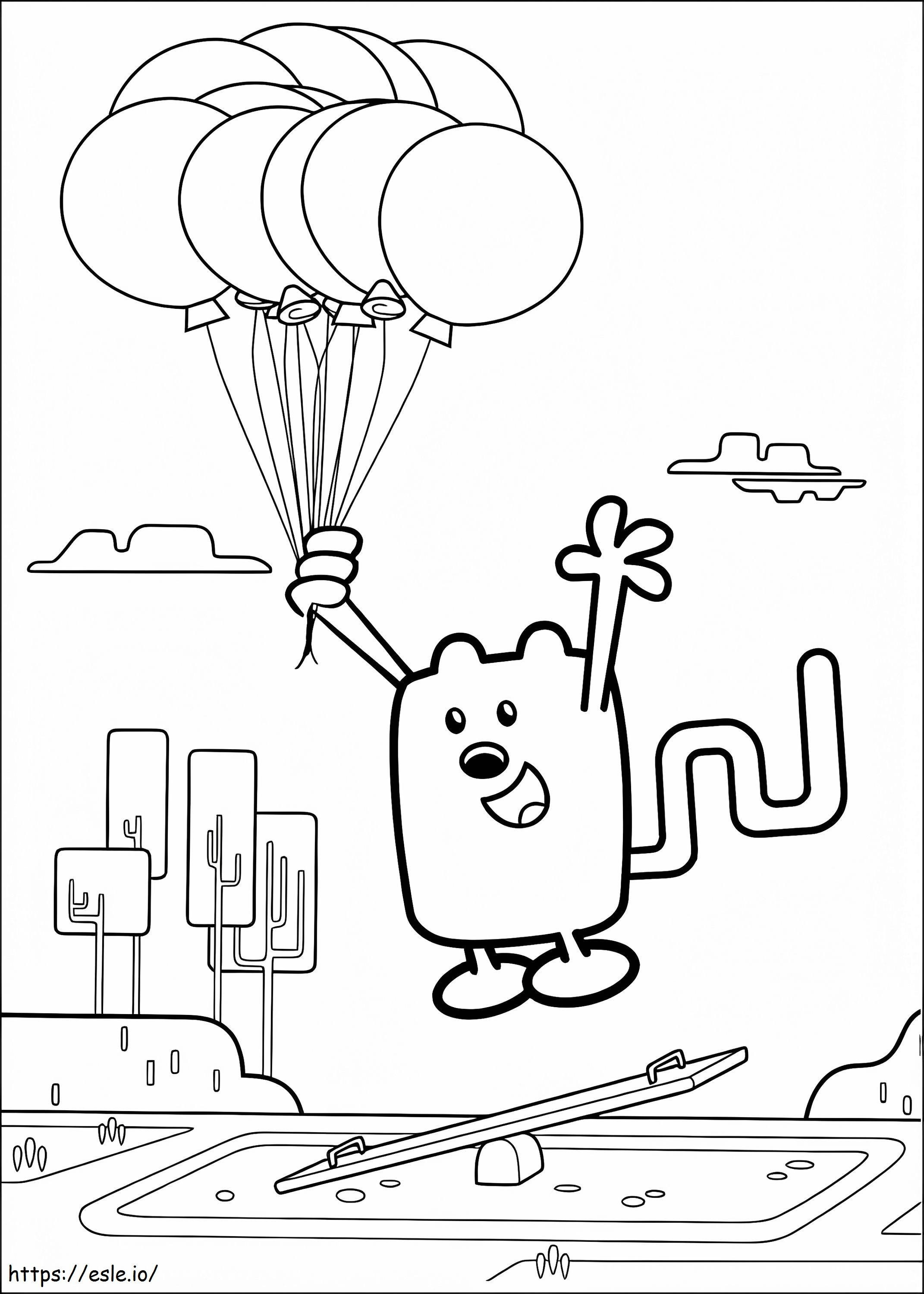 Wubbzy mit Luftballons ausmalbilder
