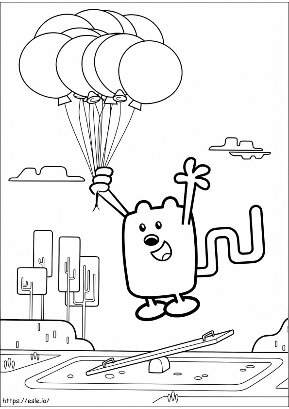 Wubbzy met ballonnen kleurplaat kleurplaat