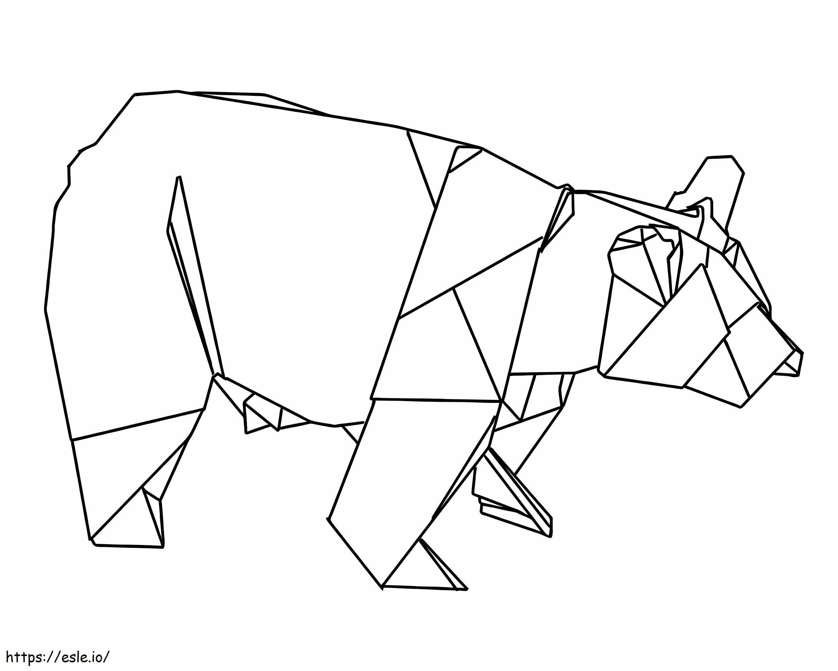 折り紙のクマ ぬりえ - 塗り絵