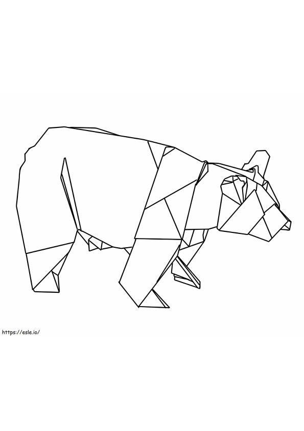 Urso de origami para colorir