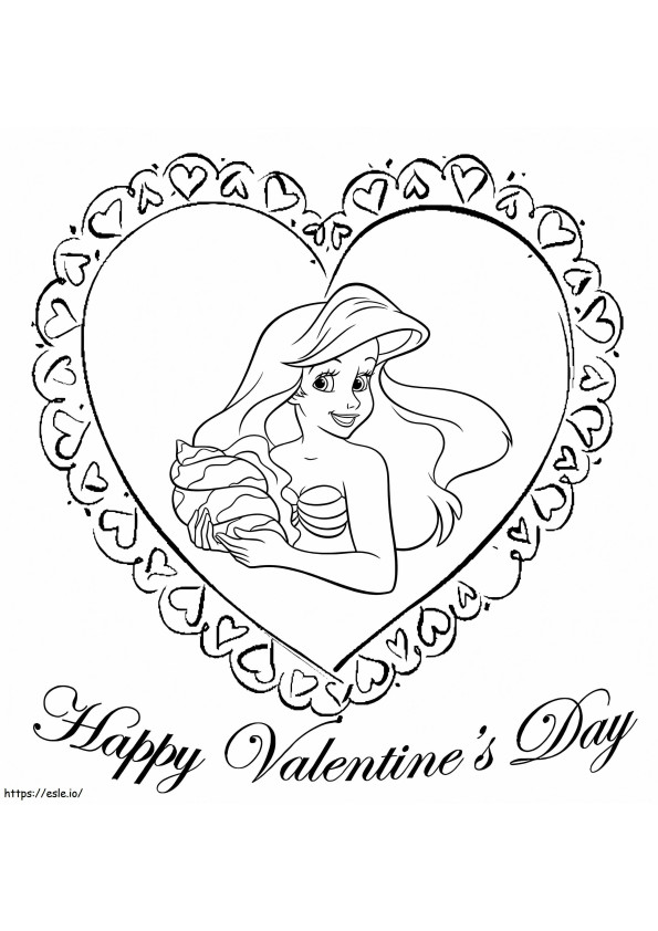 Ariel Valentine coloring page