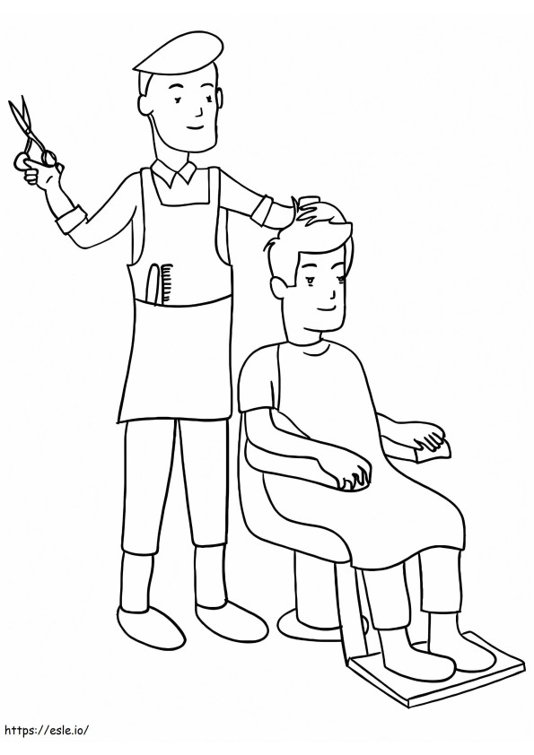 Man Barber coloring page