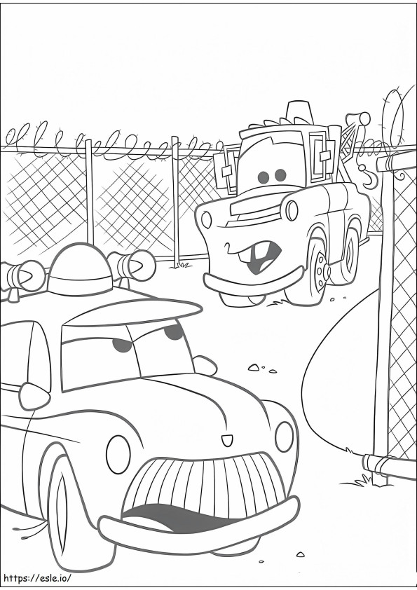 Sheriff And Mater coloring page