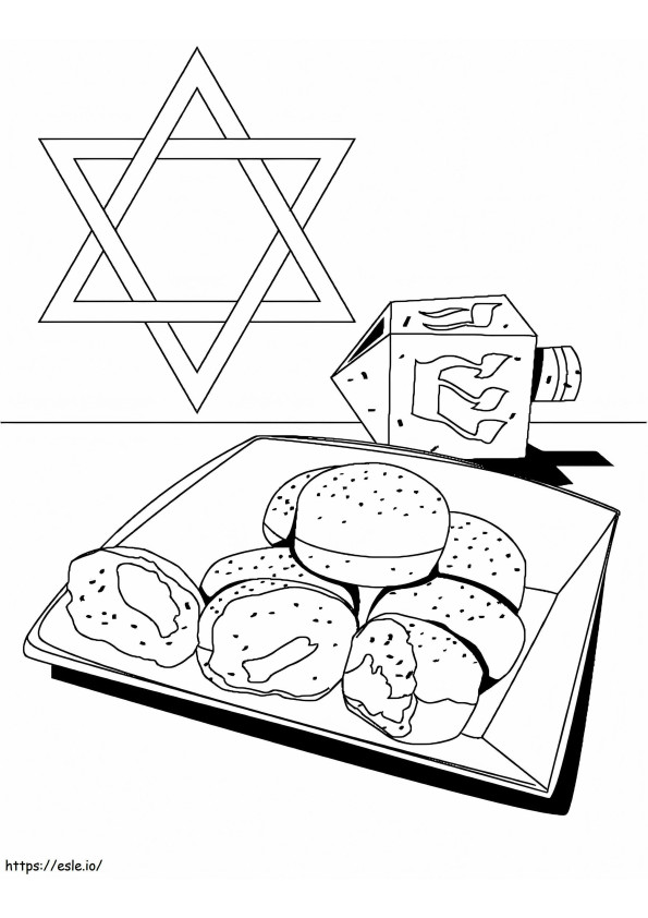 Hanukkah stampabile da colorare