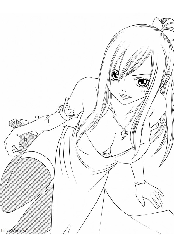 Lovely Erza Scarlet coloring page