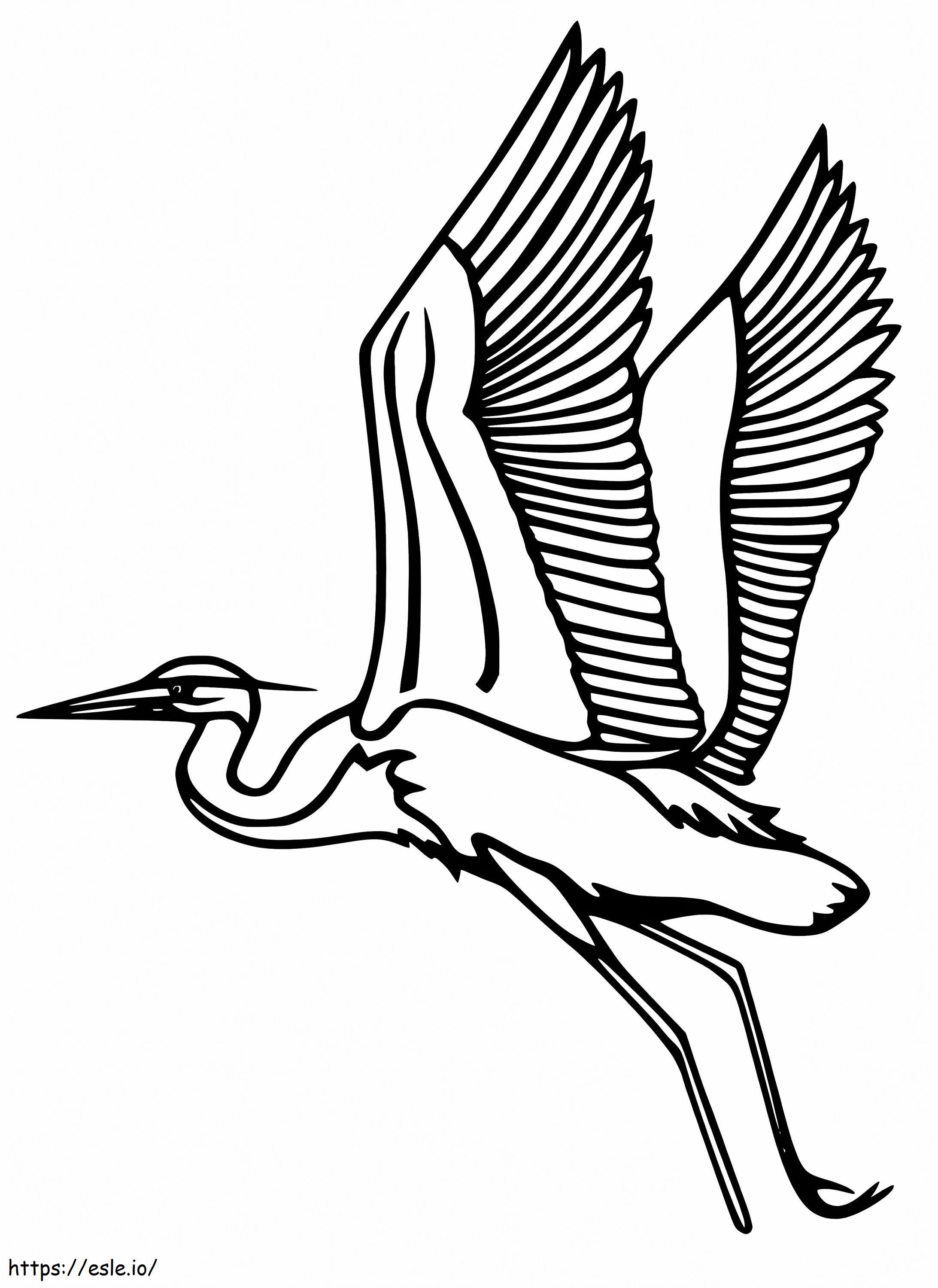 Heron Flying coloring page