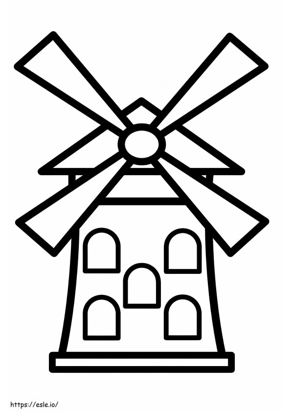 Coloriage Moulin à vent pour enfant à imprimer dessin