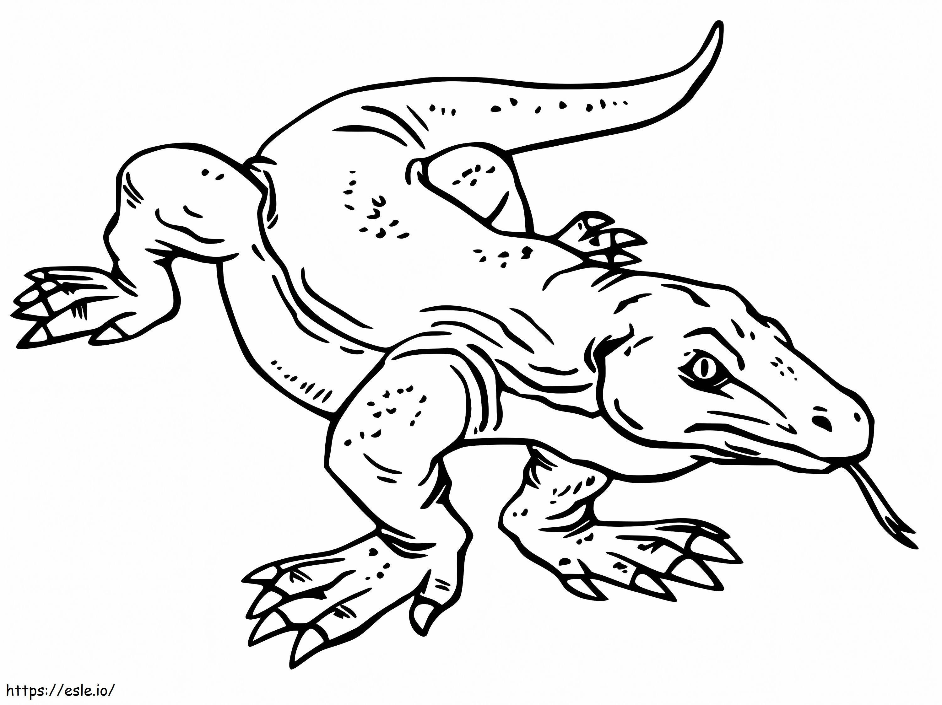 Pelottava Komodo Dragon värityskuva