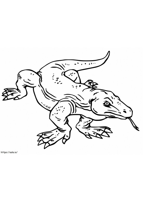 Pelottava Komodo Dragon värityskuva