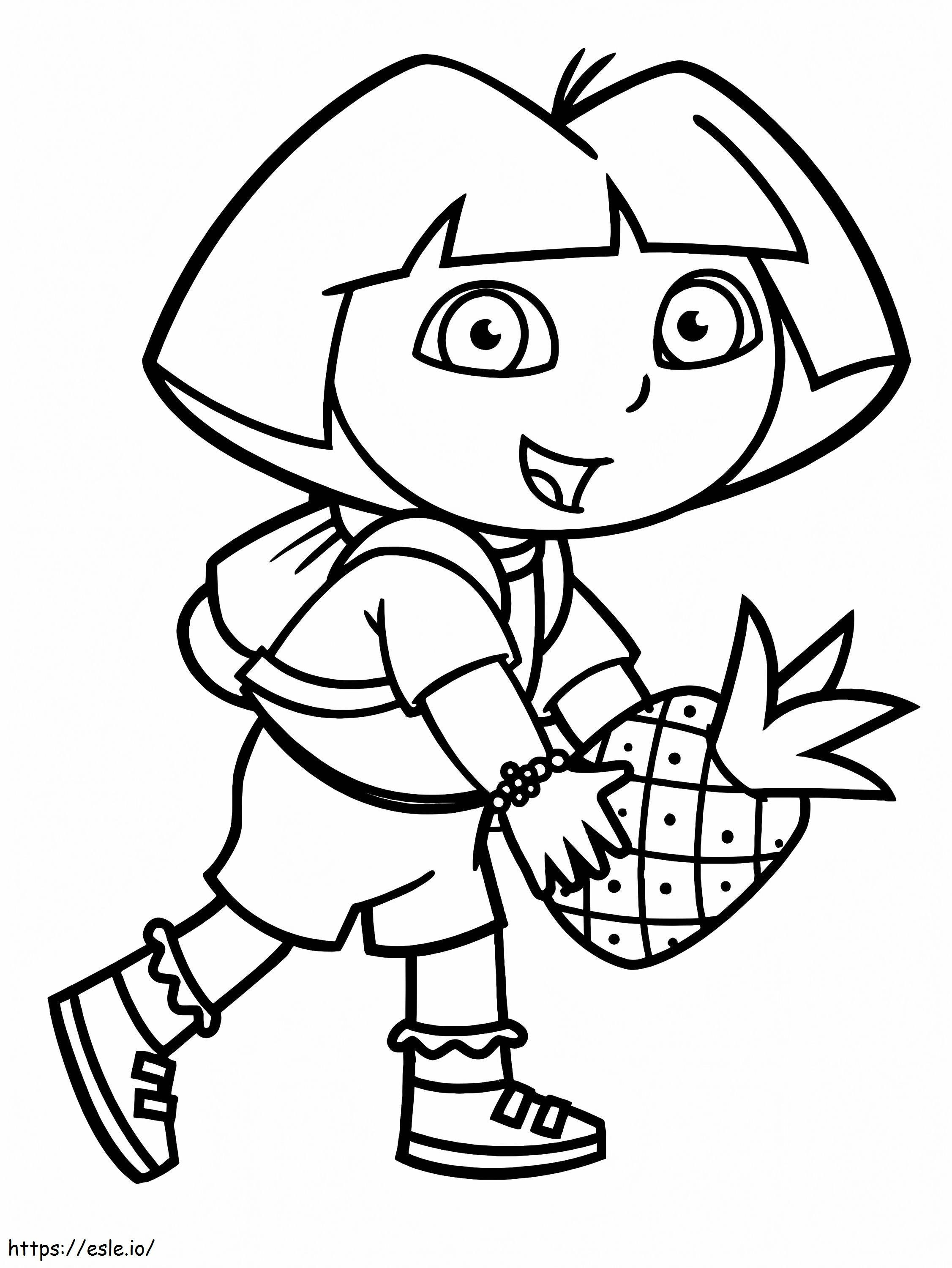 Dora And Pineapple coloring page