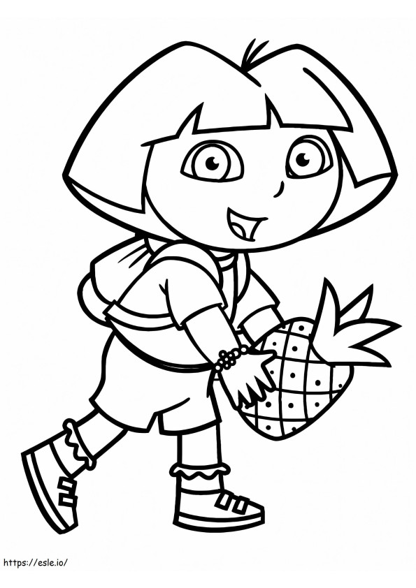 Dora And Pineapple coloring page