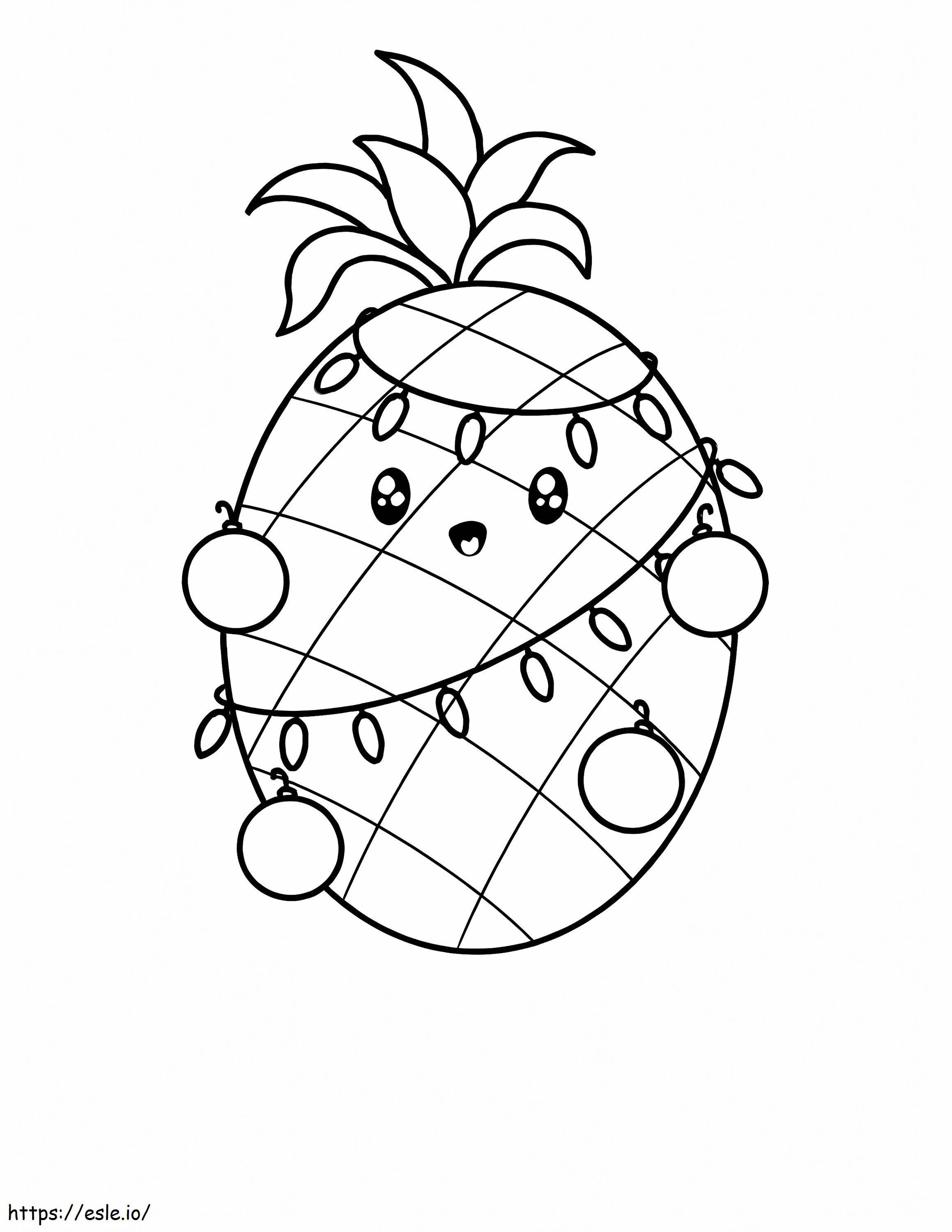 Pineapple At Christmas coloring page