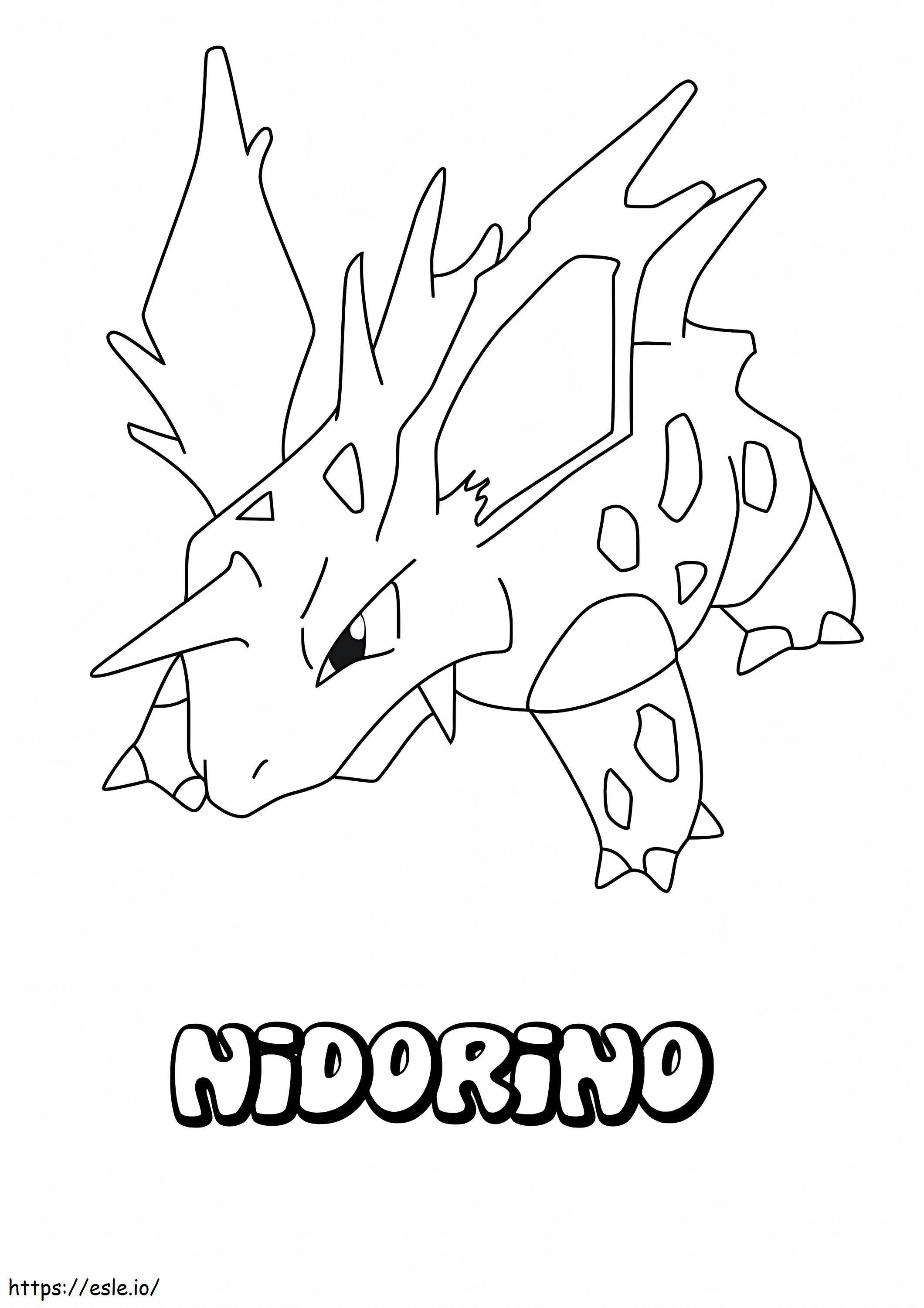 Nidorino en Pokémon kleurplaat kleurplaat