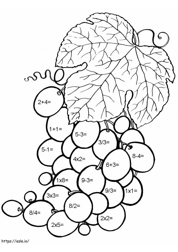 Matemática com uvas para colorir