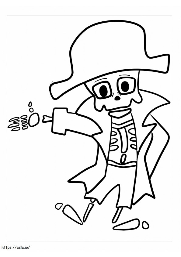Chibi Pirate Skeleton coloring page