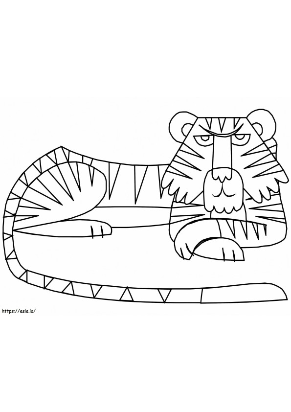 Coloriage Imprimé et couleur tigre à imprimer dessin