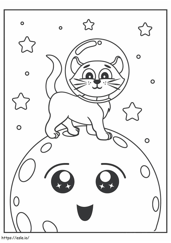 Gatto in piedi sulla luna