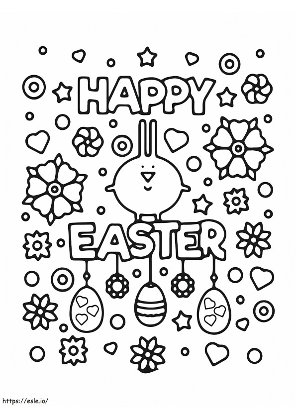 Coloriage Conception de joyeuses Pâques à imprimer dessin