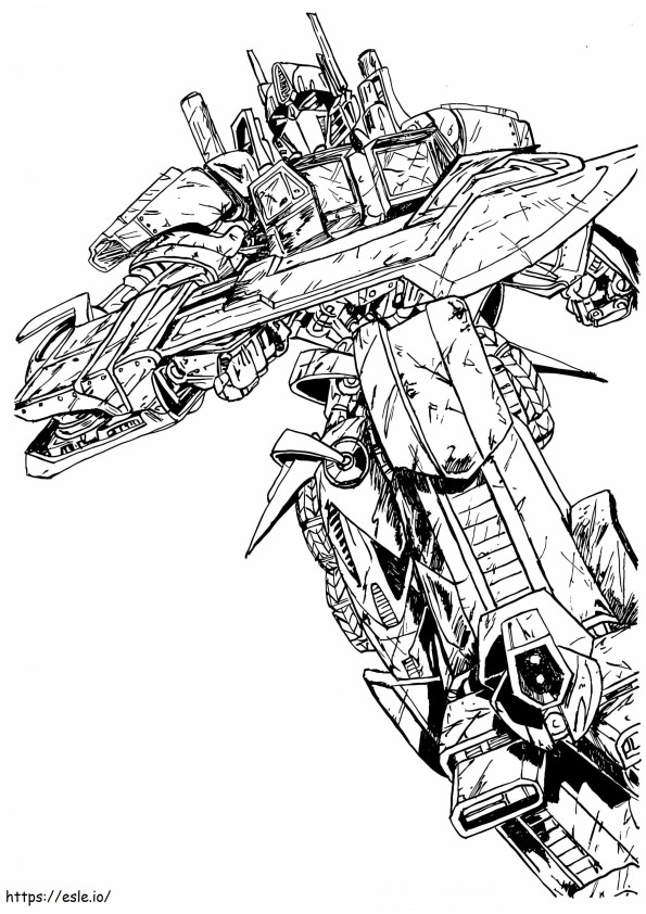Optimus With Sword coloring page