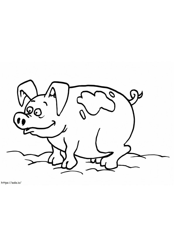 Coloriage Cochon laid à imprimer dessin