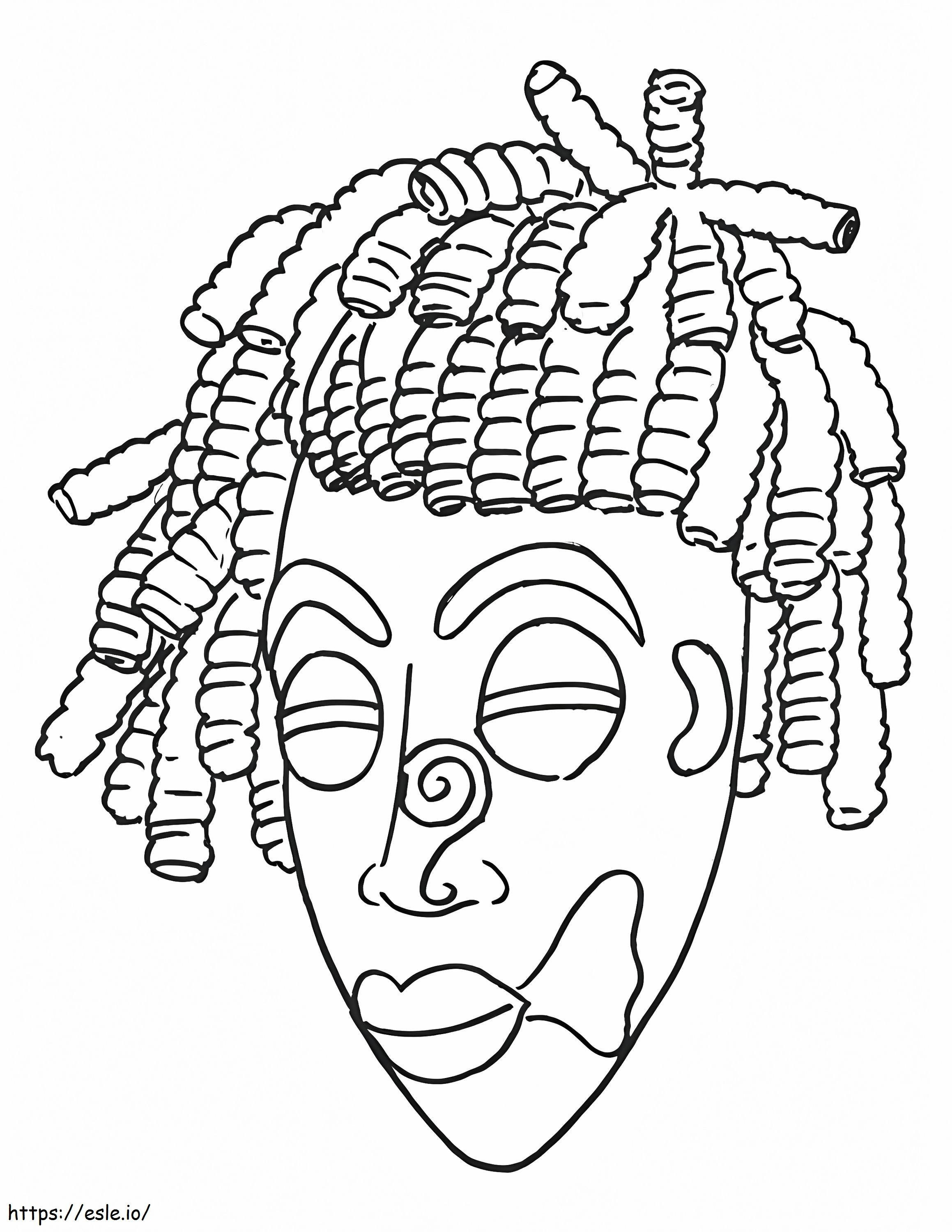 Máscara africana para impressão para colorir