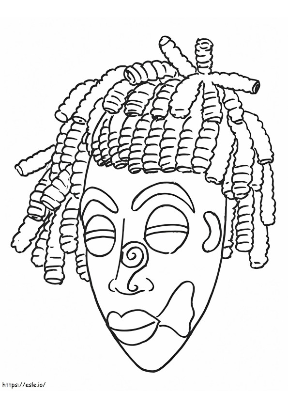 Maska afrykańska do wydrukowania kolorowanka