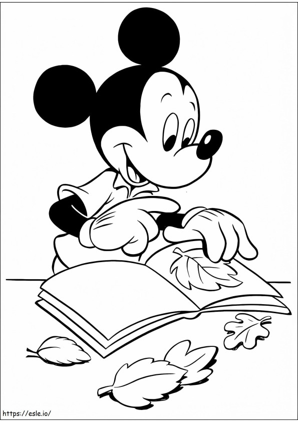 Mickey Mouse com um livro para colorir