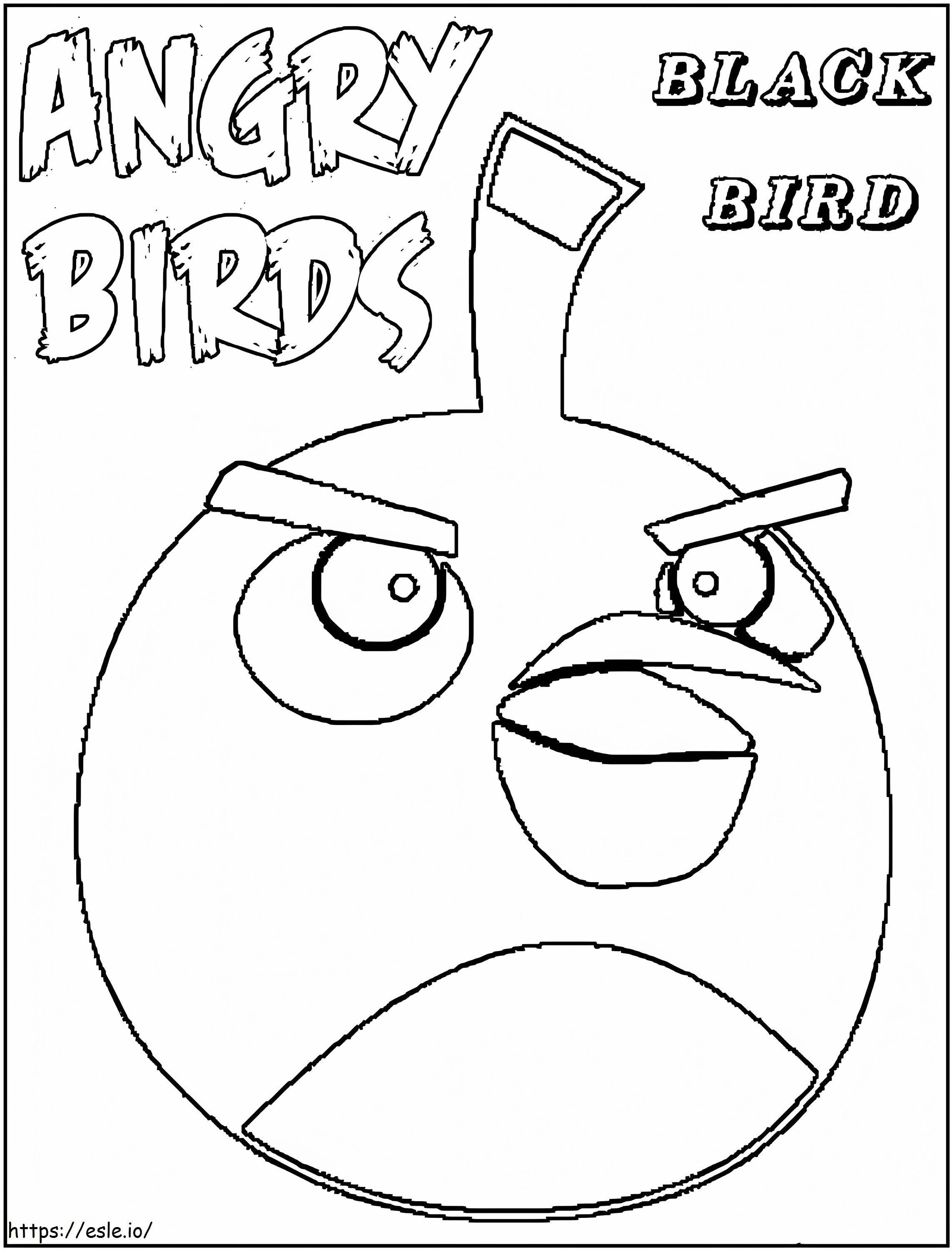 Musta lintu piirros Angry Birdsista värityskuva