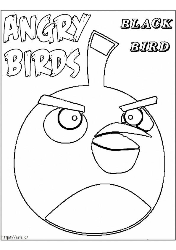 Disegno dell'uccello nero da Angry Birds da colorare