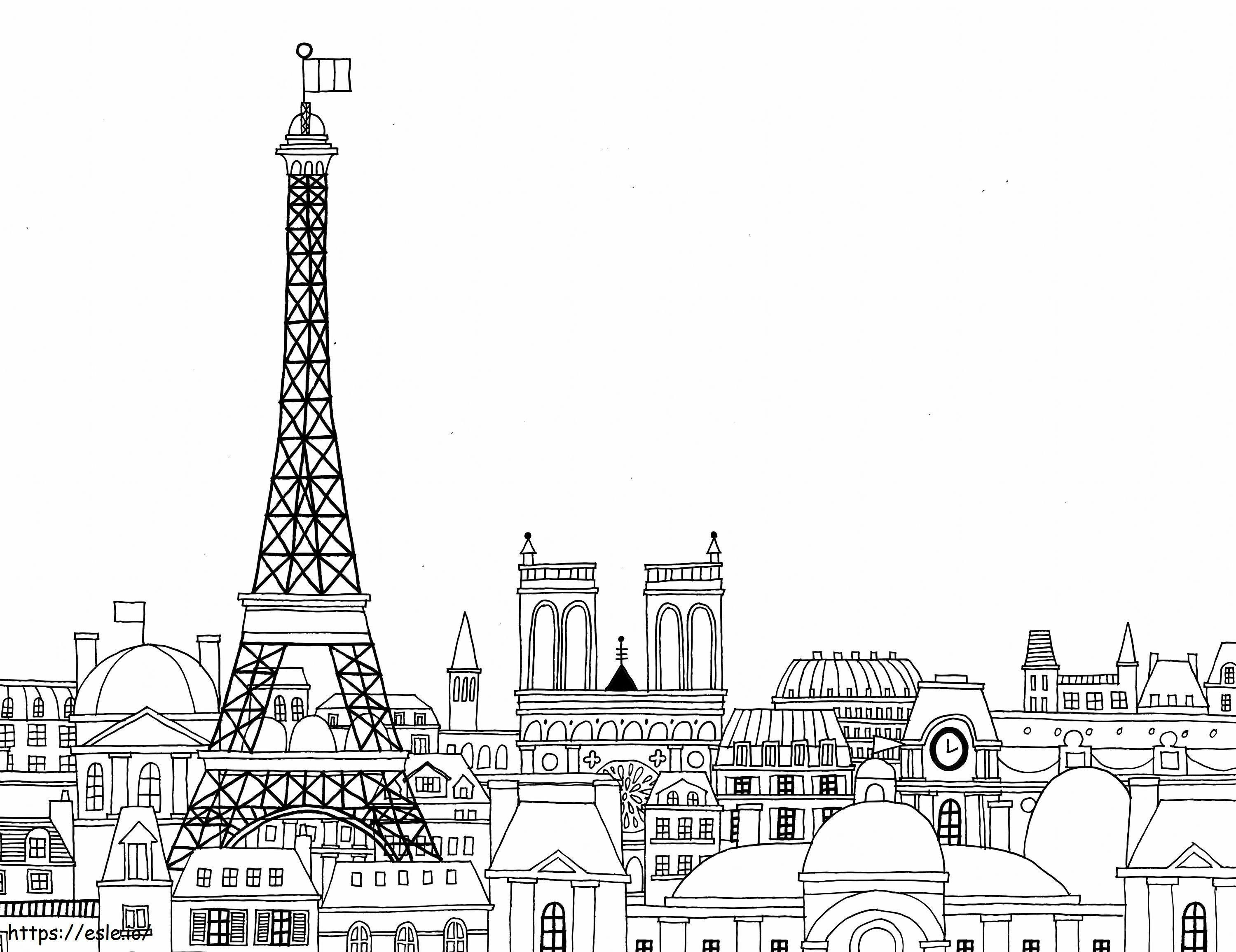 Prachtige stad Parijs kleurplaat kleurplaat