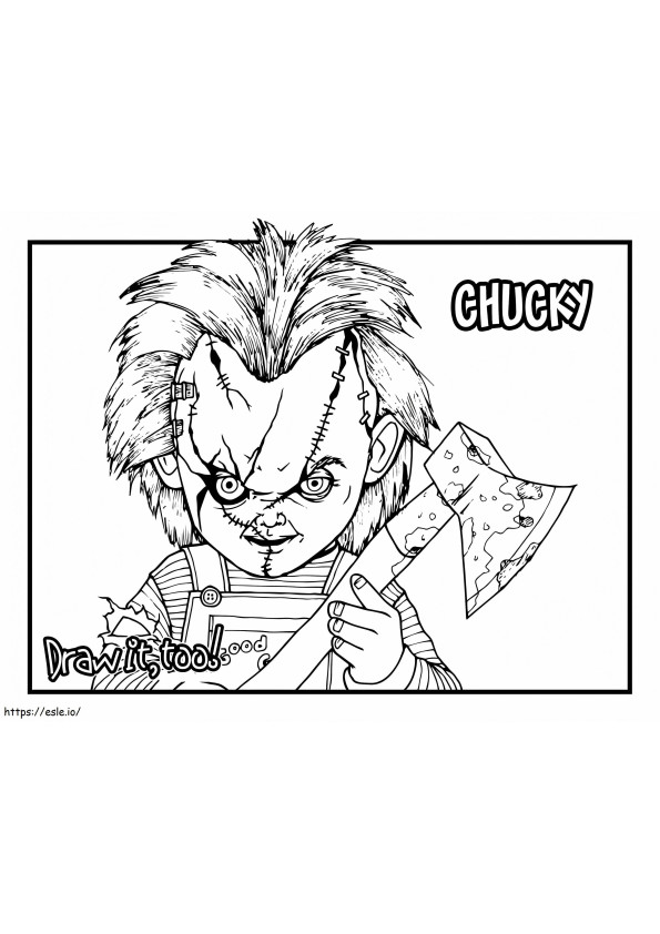 Coloriage Chucky effrayant à imprimer dessin