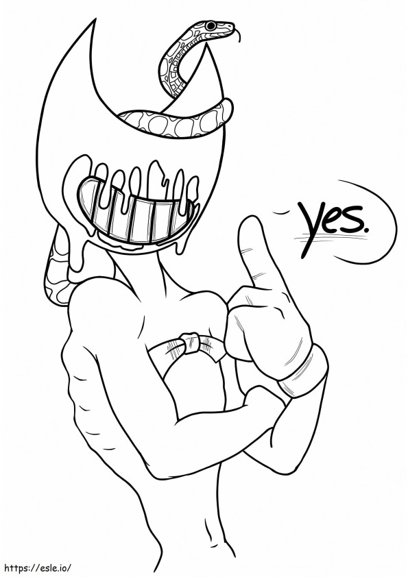 Bendy And Snake coloring page
