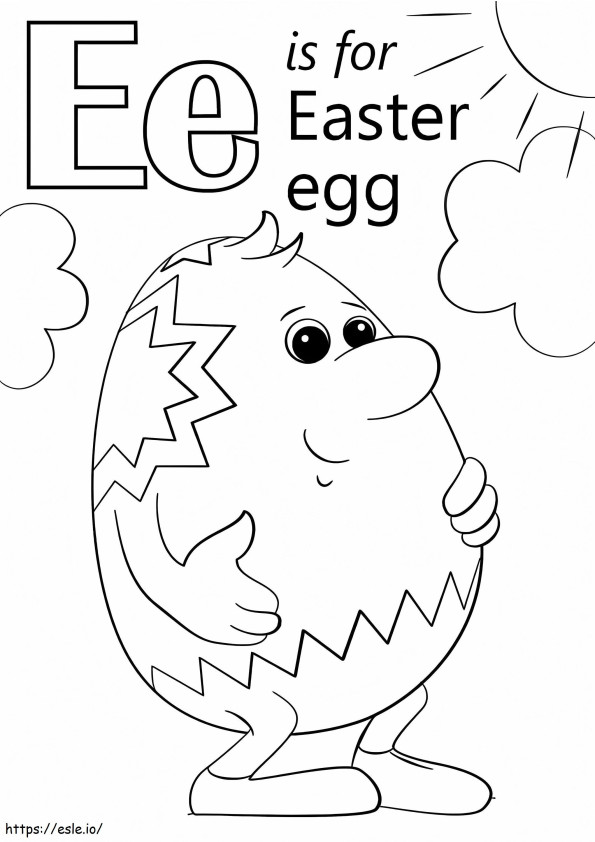 Easter Egg Letter E coloring page