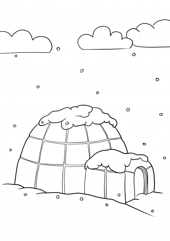 Igloo coloring and download for free picture