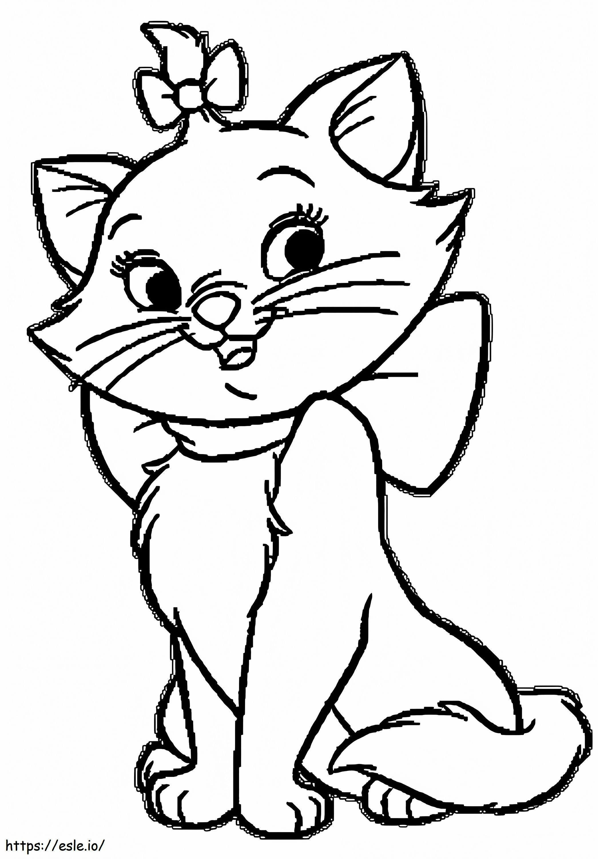 Happy Marie Cat coloring page