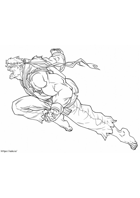Uliczny wojownik Ryu kolorowanka