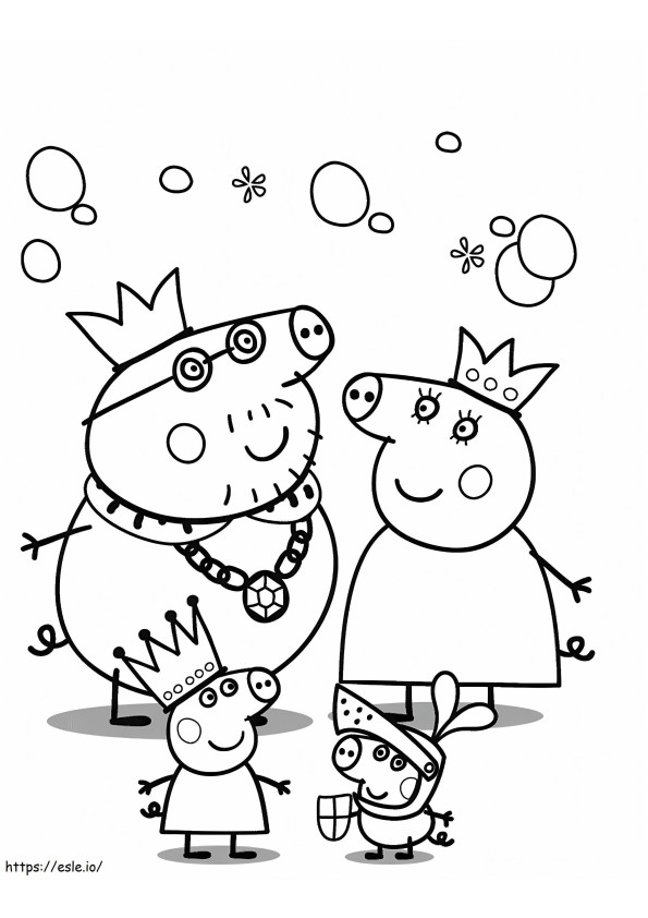 1545616551 Keluarga Kerajaan Peppa Pig Gambar Mewarnai