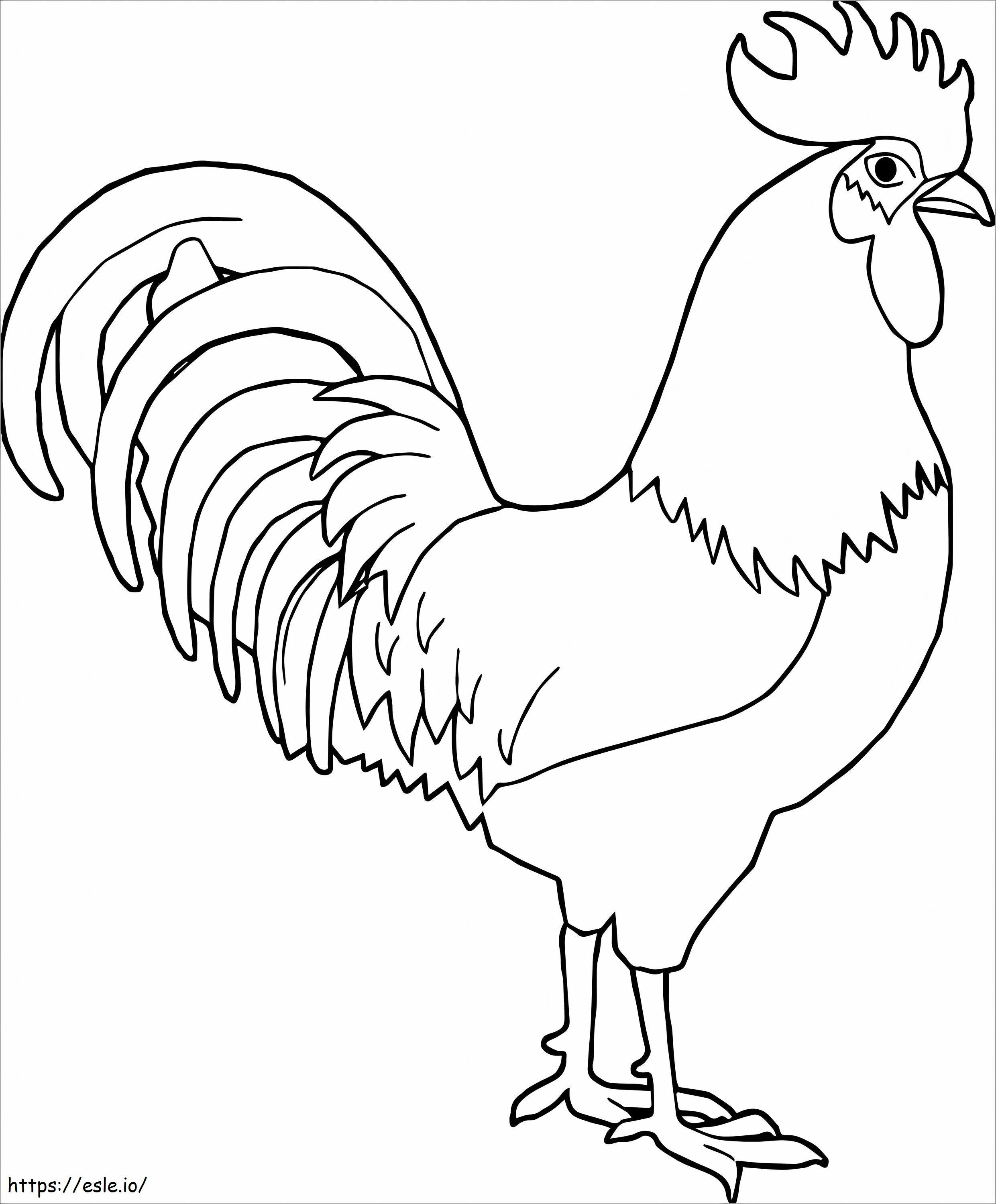 Scaled Basic Rooster coloring page