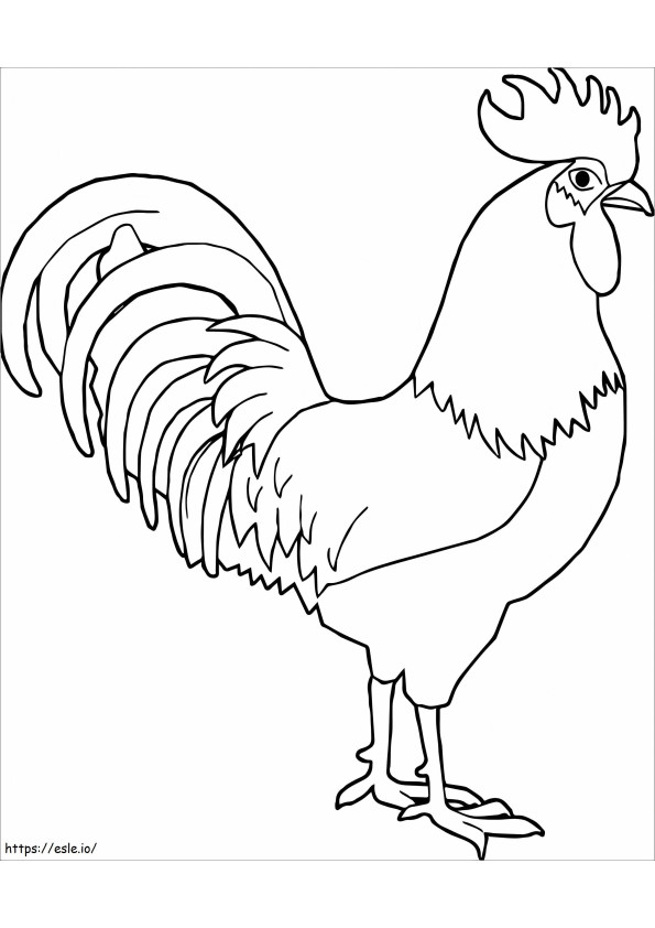 Scaled Basic Rooster coloring page