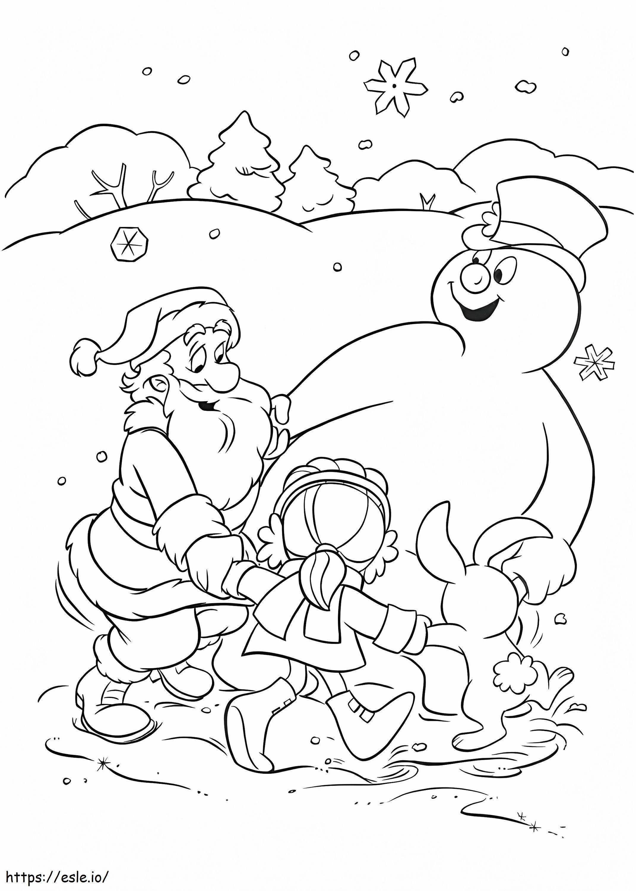 1535788822 Frosty Playing A4 coloring page
