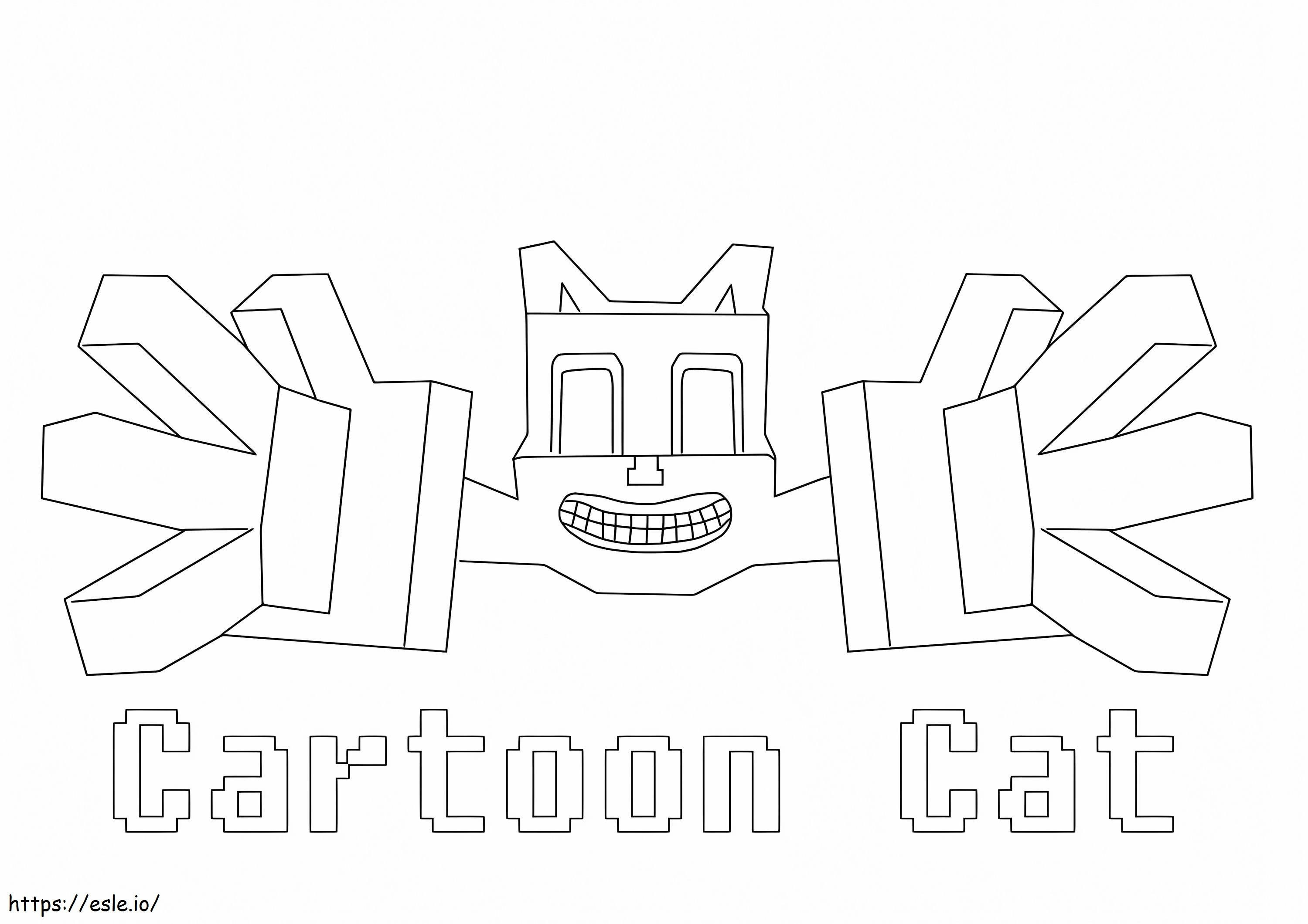 Minecraft Cartoon Cat coloring page