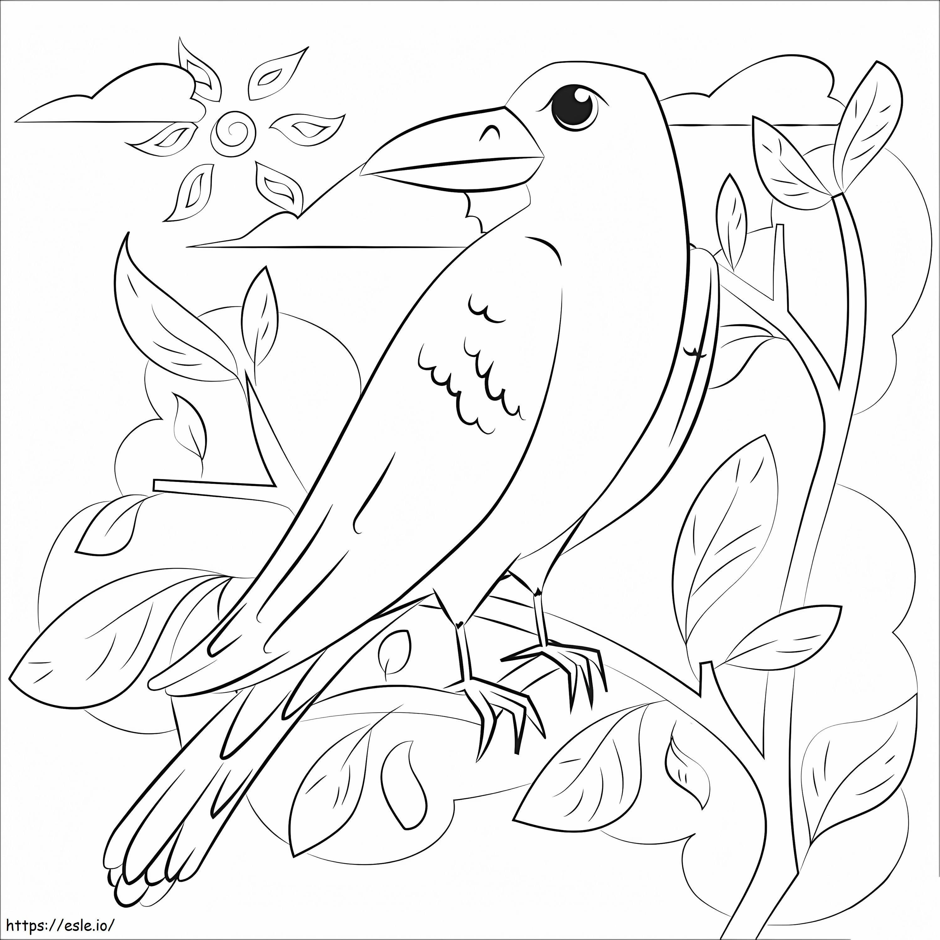 Cute Raven coloring page